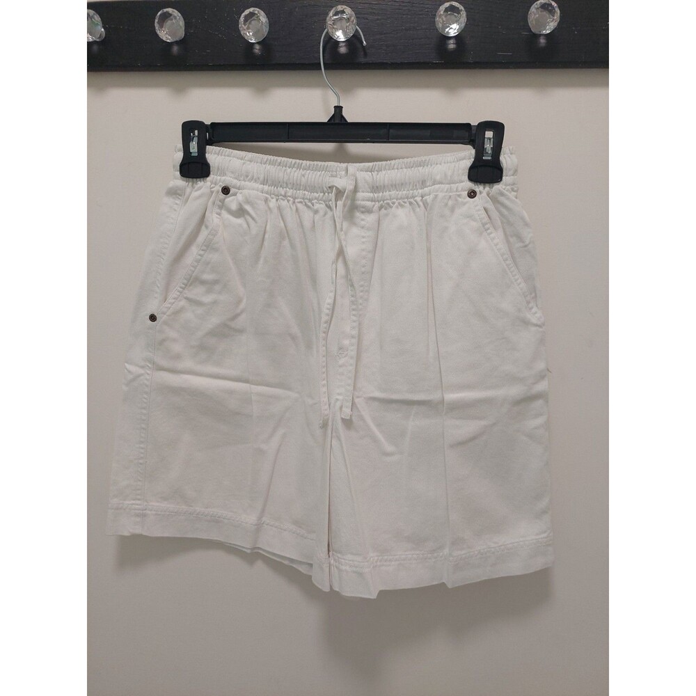 Liz Sport Shorts White Pull On Elastic Waist NWT Vintage Size L